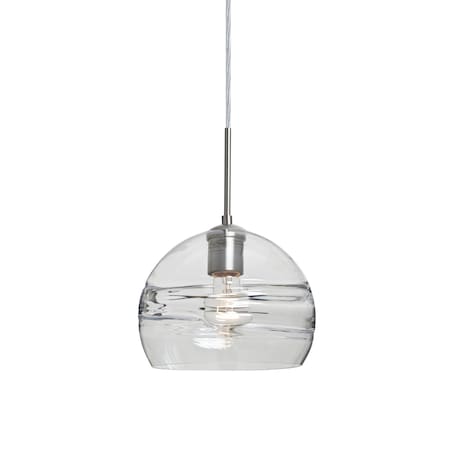 Besa Lighting Spirit 8 Cord Pendant, Clear, Satin Nickel, 1x60W Incandescent 1JT-SPIR8CL-SN